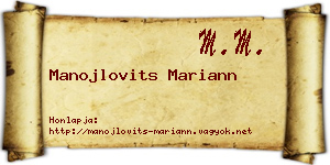 Manojlovits Mariann névjegykártya